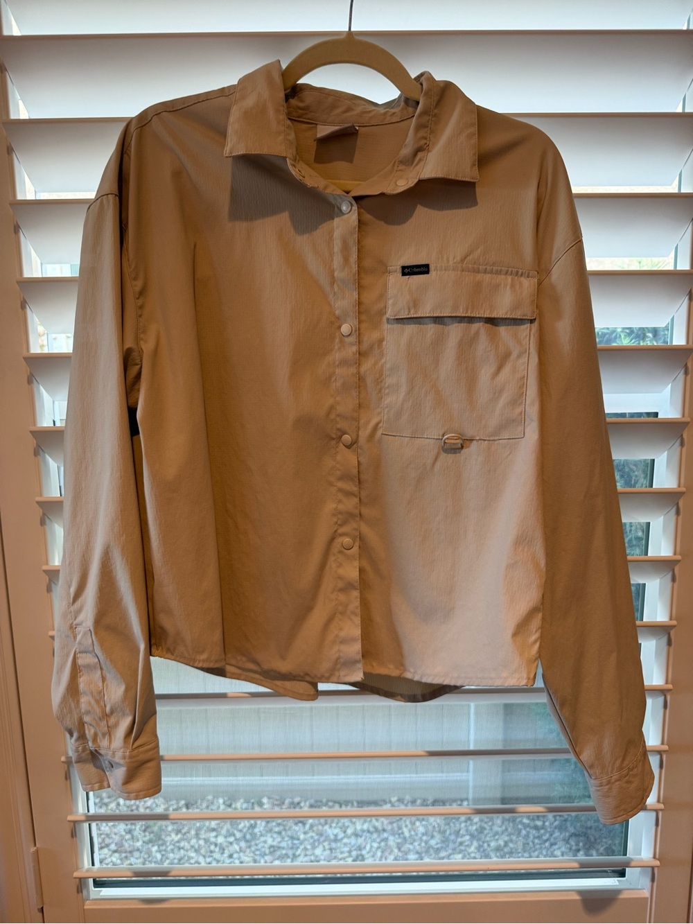 Columbia Light Tan Button-Down Outdoor Shirt
